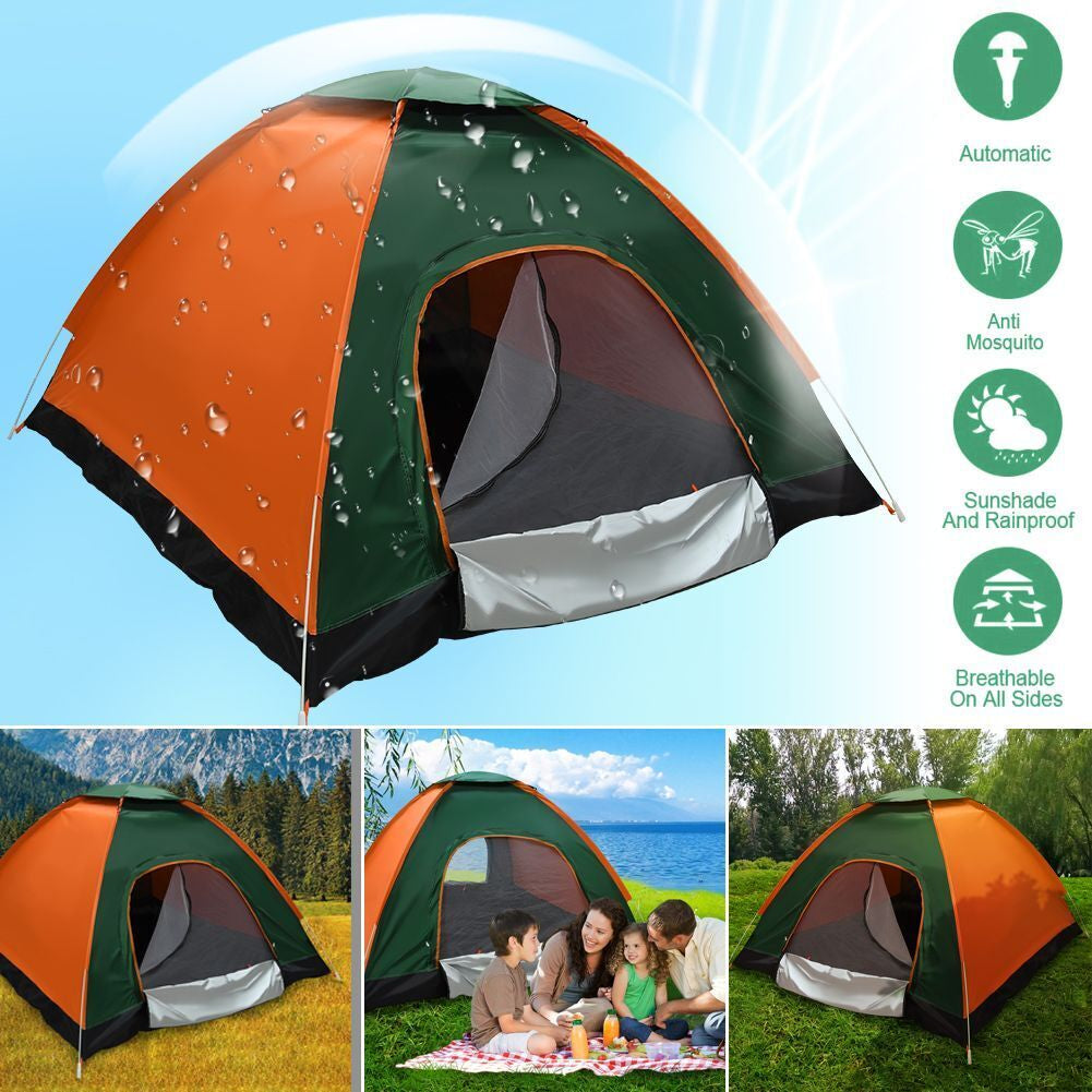 3-4 Man Person Automatic Pop up Tent Camping Outdoor Family Hiking Instant Tent