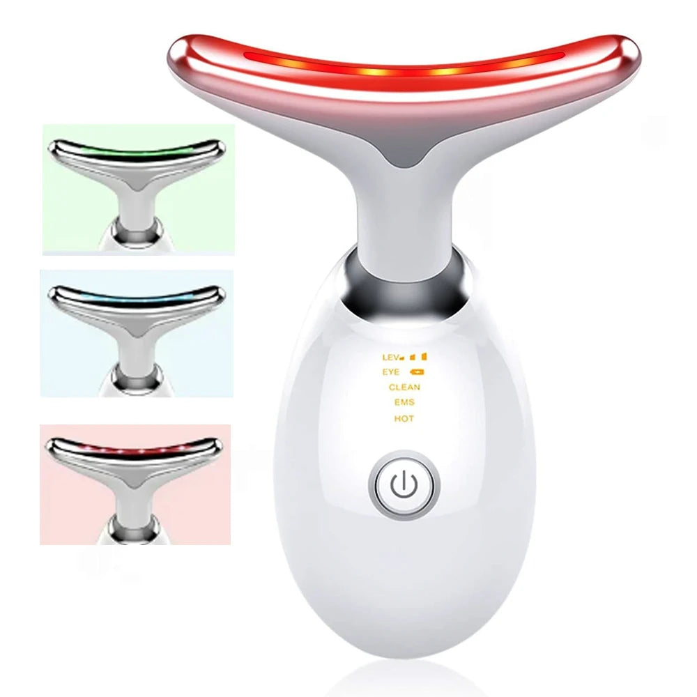 Neck & Face Massager – 3 Colour LED Therapy for Skin Rejuvenation & Sculpting | Double Chin Reducer