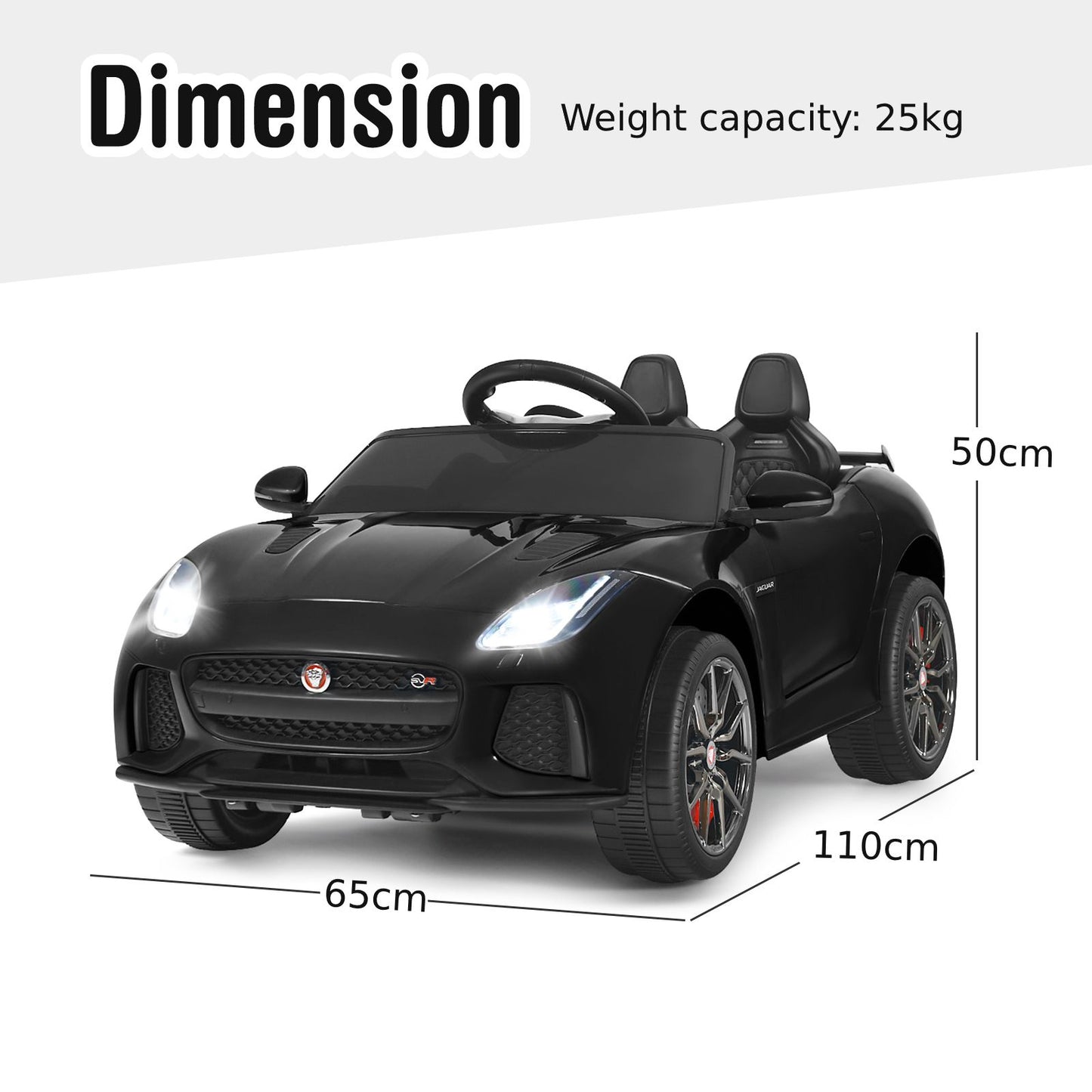 12V Jaguar F-Type SVR Kids Ride on Car with Remote Control