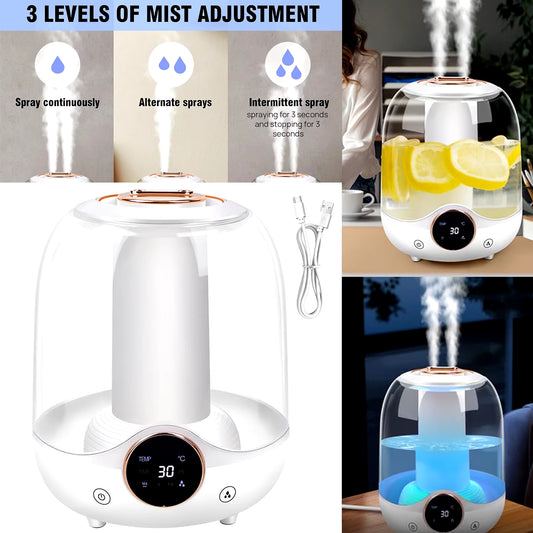 3L Humidifier for Bedroom, Essential Oil Diffuser Air Humidifier with 3 Modes 7 Color Changing Light for Home Office