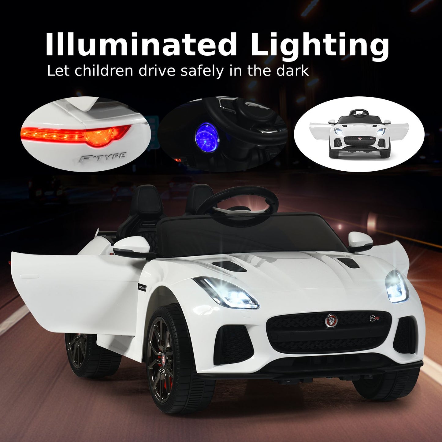 12V Jaguar F-Type SVR Kids Ride on Car with Remote Control