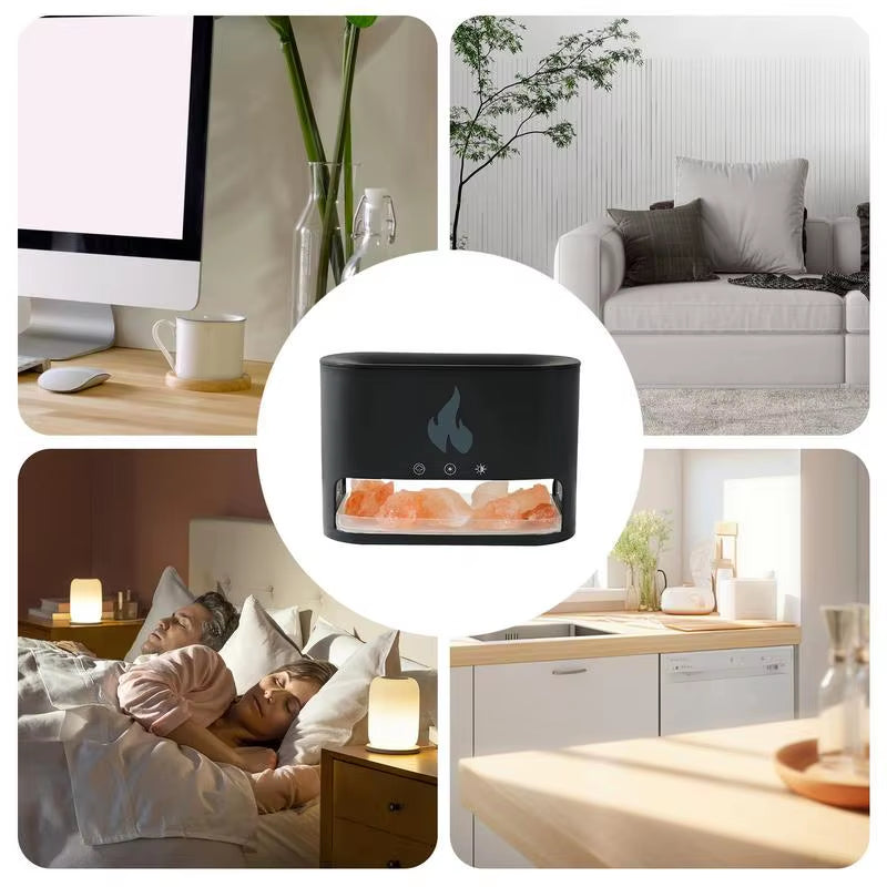 Essential Oil Aroma Diffuser 7 Colors Flame Air Humidifier Ultrasonic Cool Mist Difusor with Realistic Fire Lamp Night Light