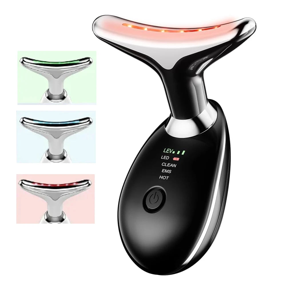 Neck & Face Massager – 3 Colour LED Therapy for Skin Rejuvenation & Sculpting | Double Chin Reducer