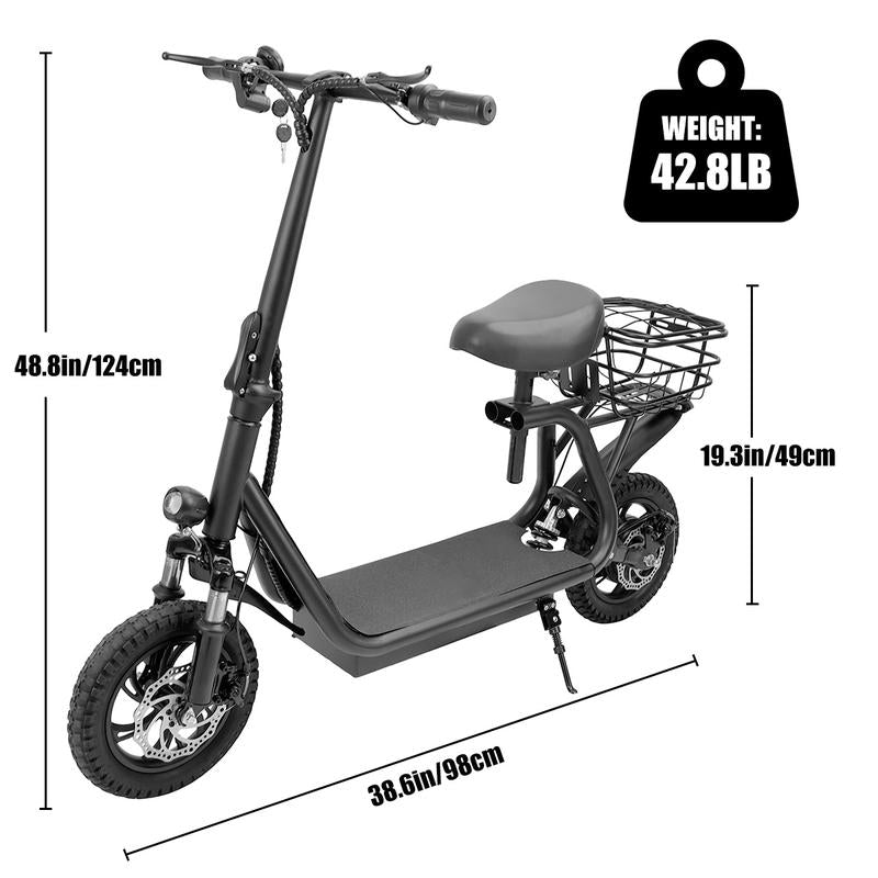 Upgrade Your Ride: Joyfinity 500W Electric Scooter with Comfortable Seat & Basket