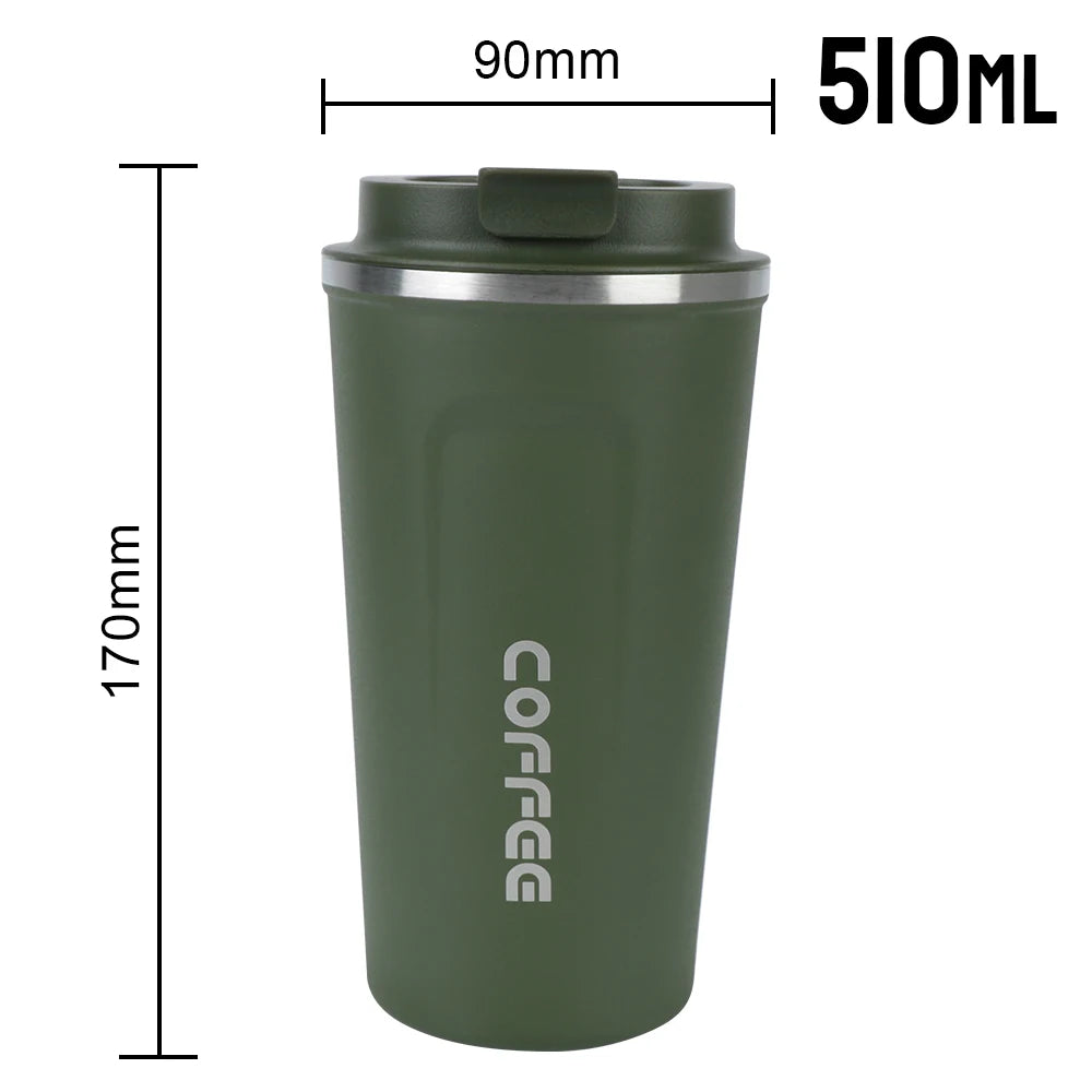 Thermo Cafe Leak-Proof Stainless Steel Travel Mug - Perfect for Coffee, Tea & Water (380/510ML)