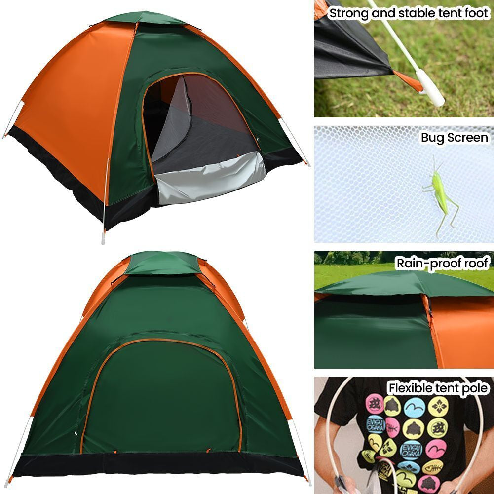 3-4 Man Person Automatic Pop up Tent Camping Outdoor Family Hiking Instant Tent