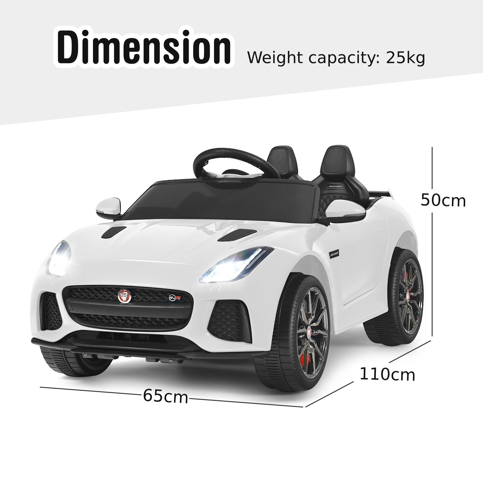 12V Jaguar F-Type SVR Kids Ride on Car with Remote Control